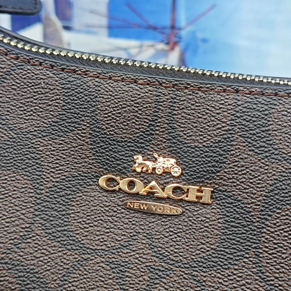 😁😁Coach Teri Shoulder Bag In Signature Canvas black - Picture 4 of 7